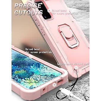 Til Samsung Galaxy S20 FE / FE 5G PC + gummideksel (roségull)