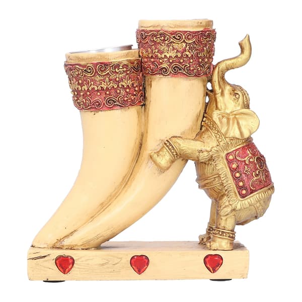 Elephant Candlestick Cute Attractive Statue Lucky Ornament for Desktop Craft Decoration