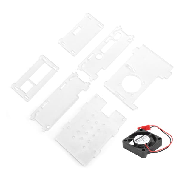 Akrylhus til Raspberry Pi 4B med køleventilator Gennemsigtigt skal Tilbehørssæt