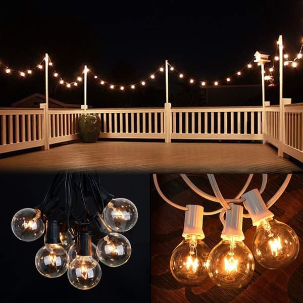 LED string lights outdoor 30m – Waterproof decorative string lights with 90 bulbs for patio and garden
