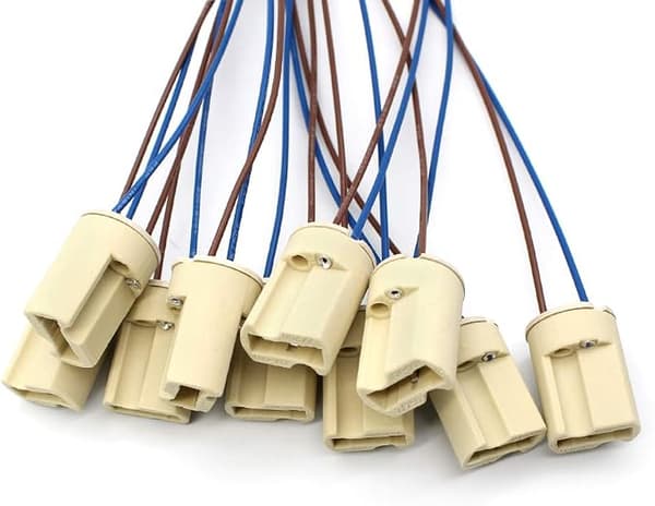 10 stk G9 lampeholdere med 150 mm Teflon-kabel