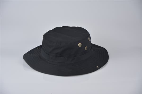 Udendørs Camouflage Boonie Hat Tyk Militær Taktisk Kasket Til Jagt Camping (Sort)