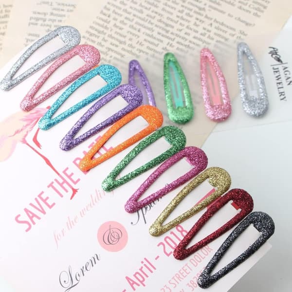Glitterhårspenner - Metallhårspenner Fargerike Glitter Paljetthårspenner Spenner Hårstyling Tilbehør