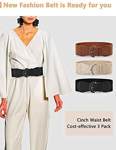 3 brede lærbelter for kvinner