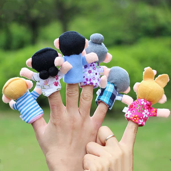 6 st/förpackning Familjefingerdockor Set Mini Plysch Baby Leksak Fingerdockor Leksaker Present 6 st/set 6Pcs/set