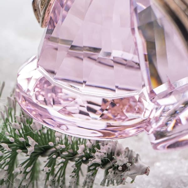 Christmas Crystals Double Bell Ornament Crystal Bells Home Decor Pink