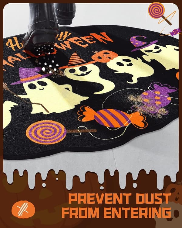 60x40 cm Halloween-dørmatte for innendørs og utendørs, morsom velkomstmatte-12