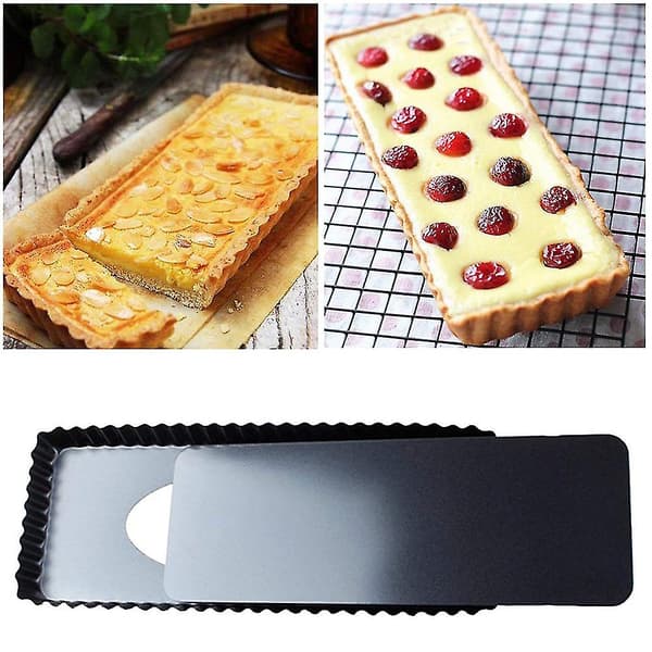Lang non-stick kake- og quicheform, de riflede kantene på kakene dine