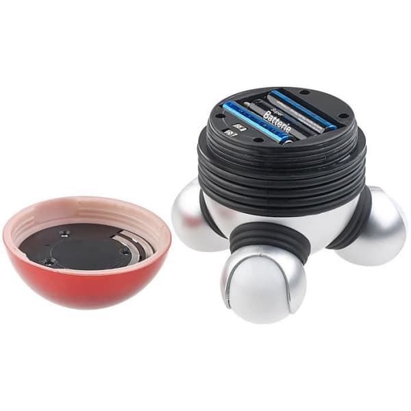 3-huvuds vibrerande massageapparat med LED-ljus - Röd