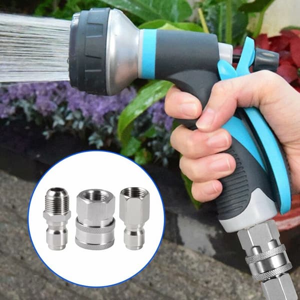 6-pack trycktvättslangadapter med 9,5 mm han- och honkopplingar i rostfritt stål för vardagliga högtryckstvättar, 5000 PSI
