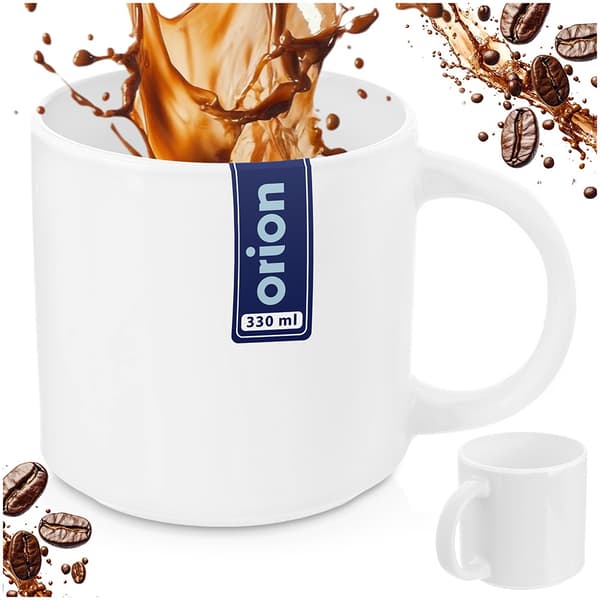 MONA hvid porcelænskrus 330 ml