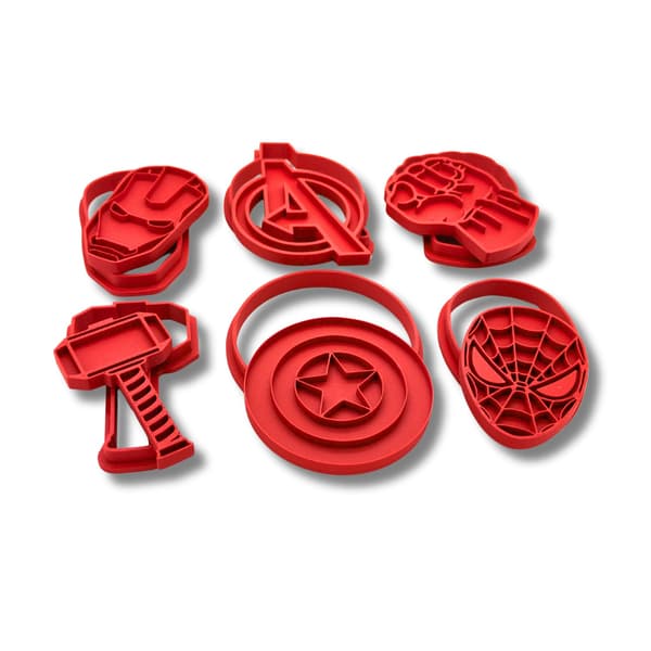 6-pak Avengers cookie cutters Rød M Röd m