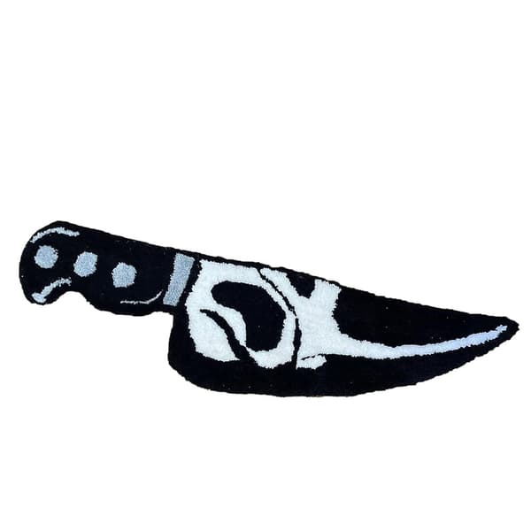 Skull Knife Horror Rug, 76.2 cm, Durable Cashmere, Bedside Mat, Spooky Decor