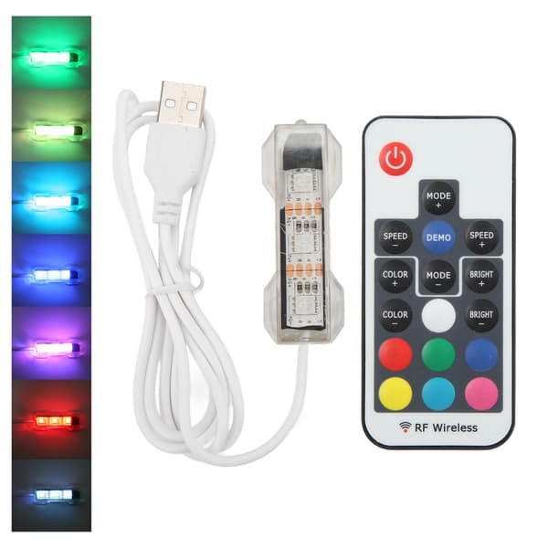 Remote Control LED Aquarium Lamp for Small Medium Aquariums Hexagon Square Blocks White Line