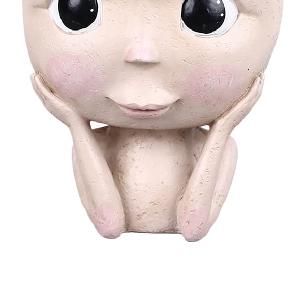 Large Resin Face Pot, Creative Head Planters for Succulents with Drainage Hole for Herbs Cacti