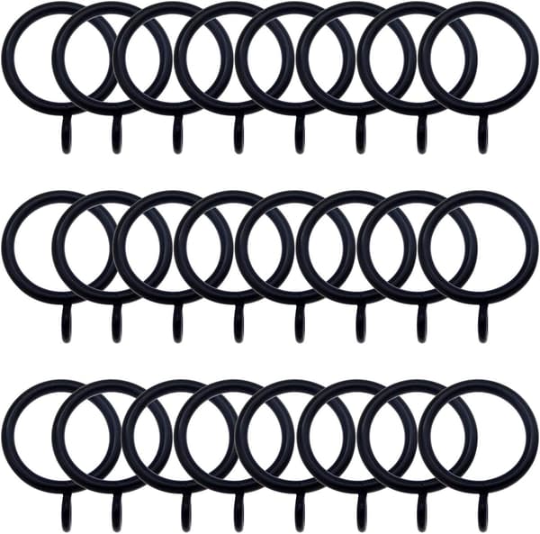 Pakke med (x10) Holdbare jernmetalgardinringe Sort farve Draperi Voile Gardinstang Stangringe Ophængningsøjer 45mm