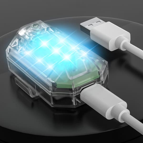 2 STK-Trådløse LED-strobefarger - USB-lading - Strobe Bil Drone Sykler Fest - Anti-kollisjon