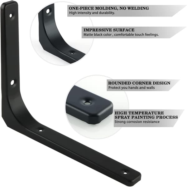 Shelf Wall Mount, 4 Pcs Metal Brackets 150mm x 125mm Extra Strong