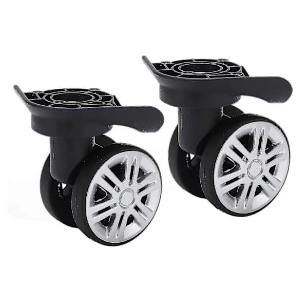 1 Pair Luggage Swivel Wheels Suitcase Swivel Wheels Replacement Silent Double Row Wheels