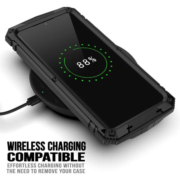 Deksel til Galaxy S21 Plus 360 Full Metal + TPU Armor Stativ for S21+ Svart Støtsikkert Deksel