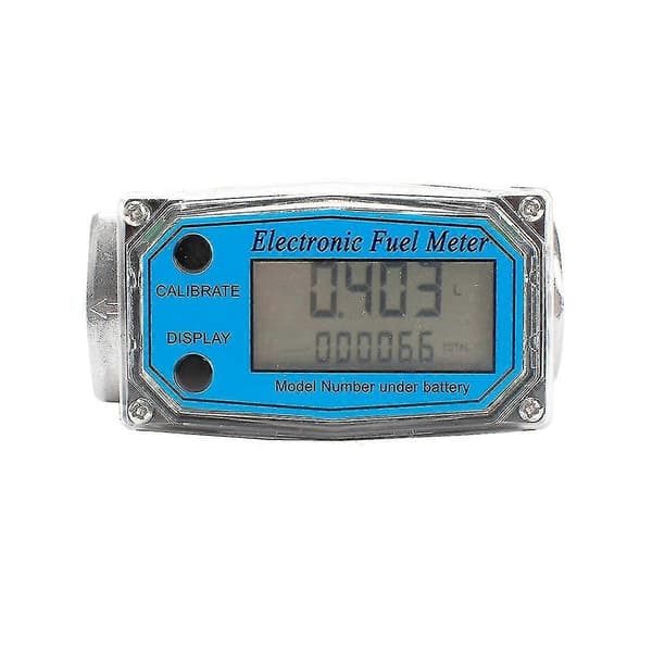 1 tommer digital turbinflowmåler, LCD-display brændstofvandflowmåler, flowmåler til benzinvand -Sy