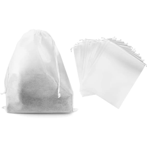 Støvpose med snoretræk - 6-pak Åndbar Non-Woven Stor Opbevaringspose - Til Håndtasker, Muleposer & Sko - 50x40cm