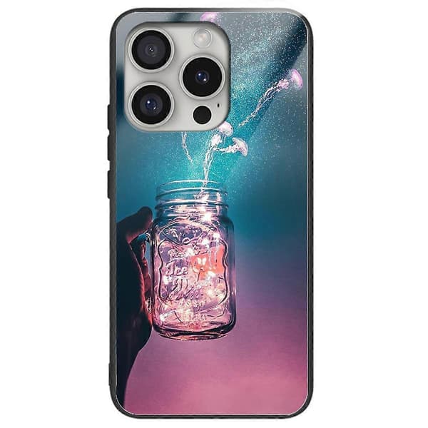 Deksel til iPhone 16 Pro Max Herdet Glass+TPU Telefondeksel Mønstertrykk