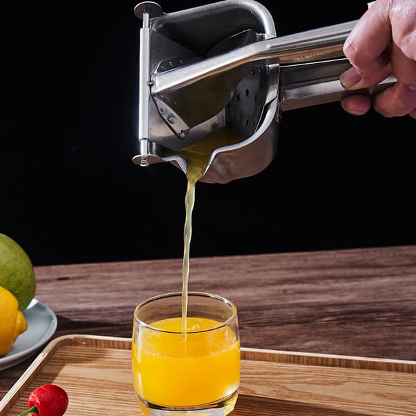 Citronpresser i rustfrit stål - Hånddrevet juicer til appelsin, lime, grapefrugt