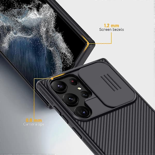 Magnetisk Magsafe-deksel Kompatibelt med Galaxy S23 Ultra, Slankt Robust Mobilskall med Skyvbart Kamerabeskyttelse