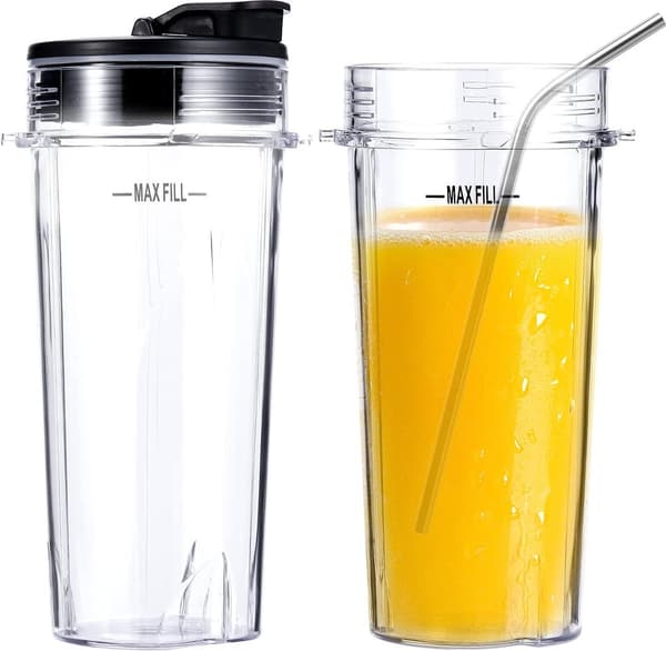 16 oz blenderkopsæt, 6-delt erstatning til Ninja Single Serve, kompatibel med Nutri Ninja-serien