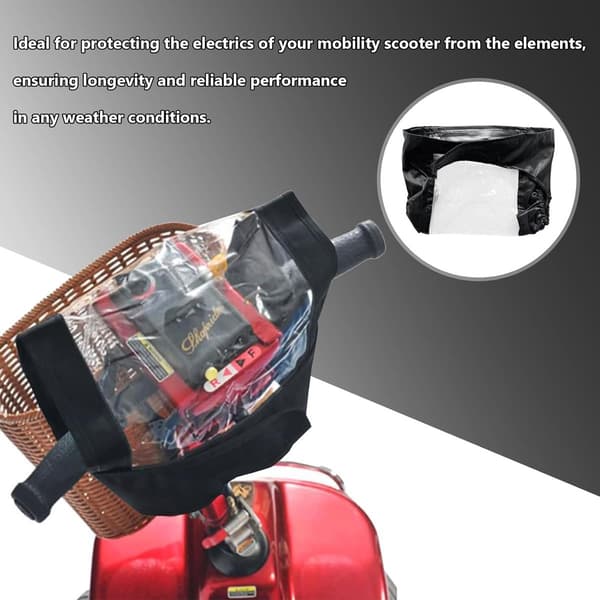 Waterproof Control Panel Cover, Black, Scooter Rain Cover, Protects Against Dust, Dirt, and Sun