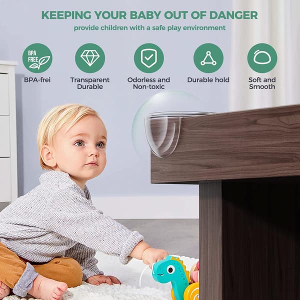 Hörnskydd för baby, 12-pack, tjocka möbelskydd för barn med stark fästförmåga, hörnskydd