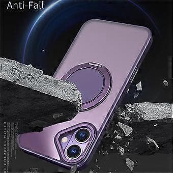Compatible with iPhone 16 Phone Case Ring Stand Back Cover Compatible with MagSafe (Purple)