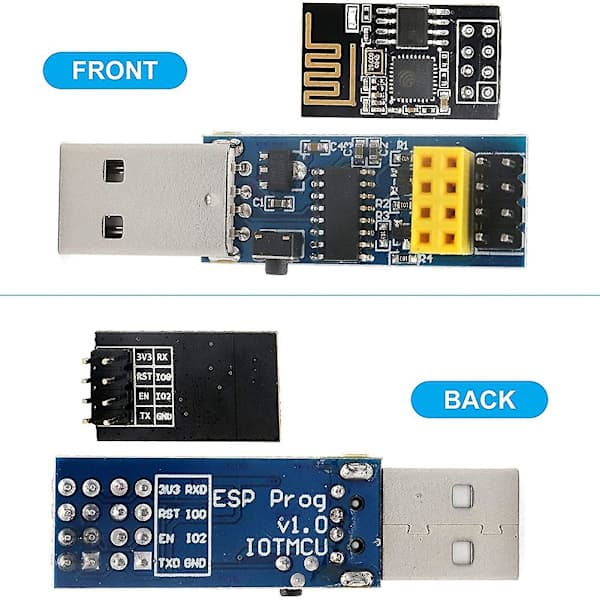 Usb til Esp8266 Breakout Ch340c Esp-01 Esp-01s Prog Wifi Programmer Downloader Adapter med Reset Au
