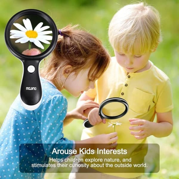 10X Magnifying Glass with 3 Light Modes 18 LED Lights for Reading, Inspection, Crafts - Black - Compatible with Braun