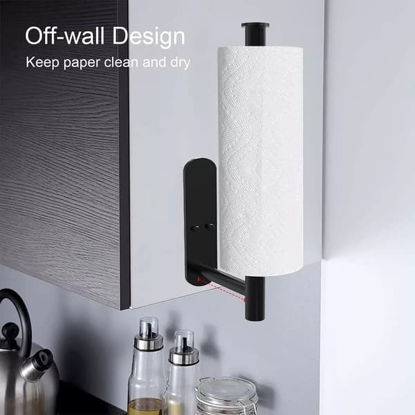 Paper Towel Holder, Wall Mounted or Self-Adhesive, Brushed Stainless Steel Silver, No Drilling for Kitchen