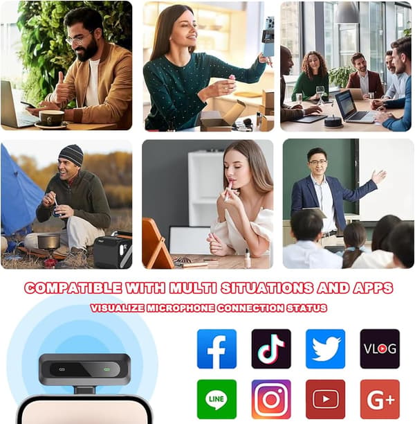 Trådløs Lavalier Mikrofon For Android For PC Tiktok Youtube Videoopptak Vlog Intervju Livestreaming