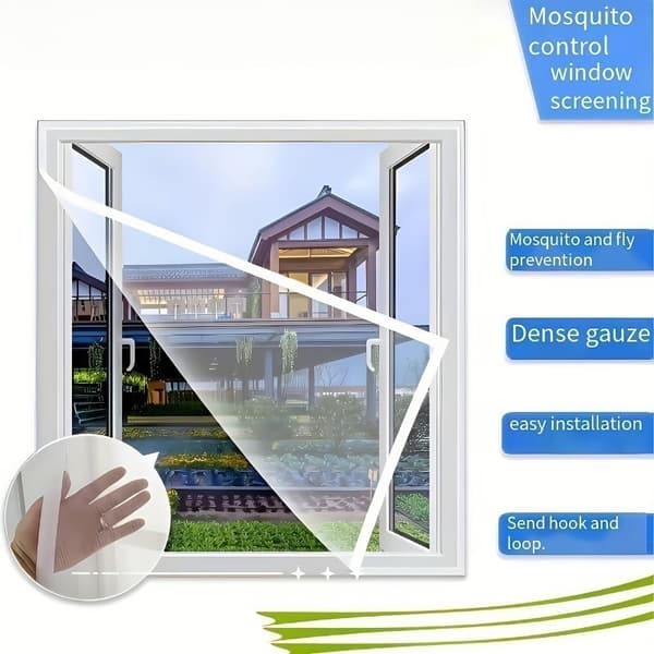 Mosquito Net, Mosquito-Proof Net, Self-Adhesive, Removable, 80x140cm (brown thread - brown edge)