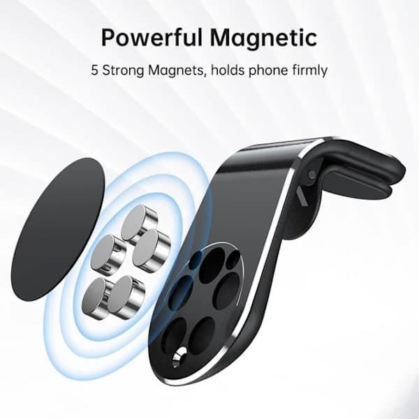 Magnetisk mobiltelefonholder til bilventilation Universal Sort
