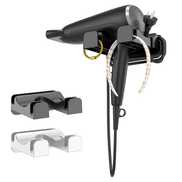 【LD】Wall Mounted Hair Dryer Holder with Space-Saving Design and Drill-Free Installation Compatible with Bathroom
