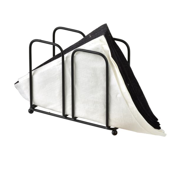 MODERN KITCHEN Serviettholder i sort metal, 14,5x6,5x12 cm