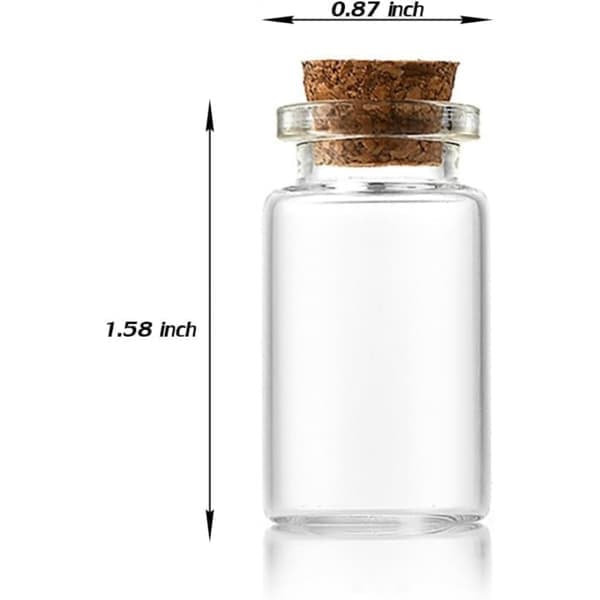 16 pcs 8 ml Small Glass Bottles with Cork, Decorative Bottles, Mini Bottles, Cute Storage Jars, 22 x 40 mm