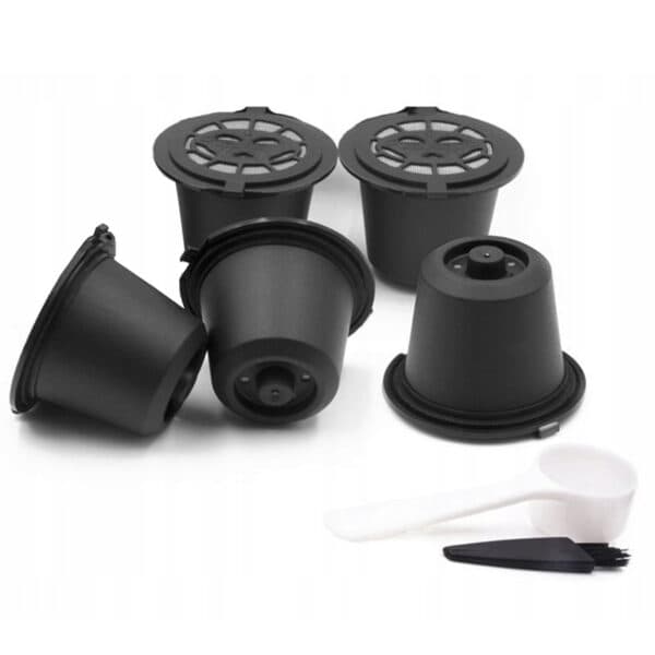 Reusable Coffee Capsules Nespresso, 5-pack black black