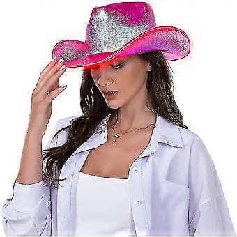 Lysande Space Cowboy Cowgirl Hatt (Röd)