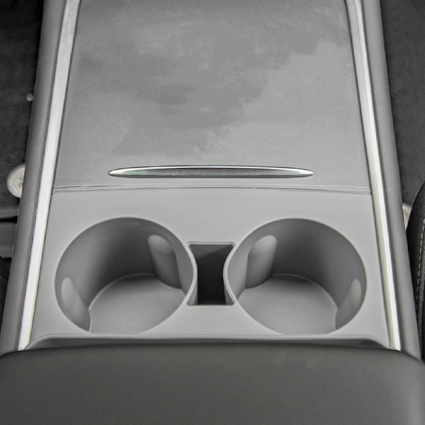 Kopholder til Tesla Model Y/3, Centerkonsol Indsatsbakke Organizer Grå