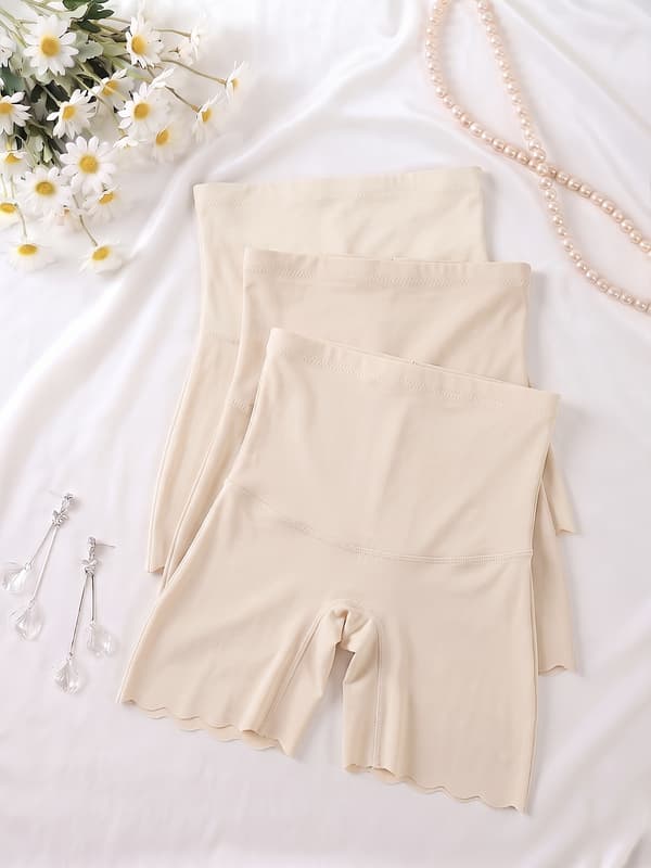 3-pack Seamless High-Waisted Cooling Shaping Panties with Tummy Control M Apricot M Apricot