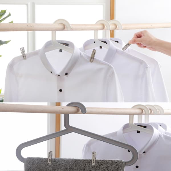 60 stk klesklyper i rustfritt stål