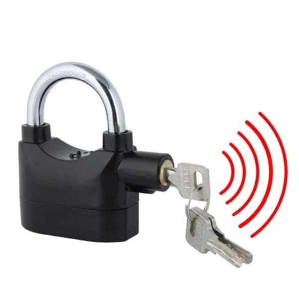 Large padlock with alarm