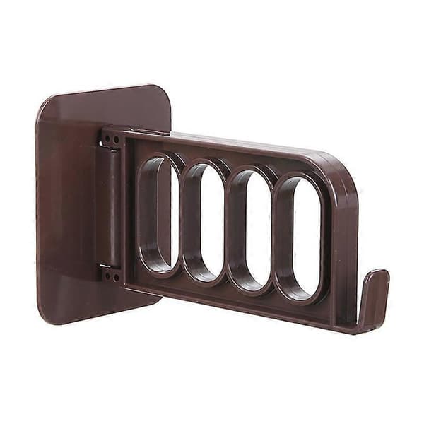 Foldable Wall Mounted Self-Adhesive Clothes Hanger with 4 Holes Storage Rack