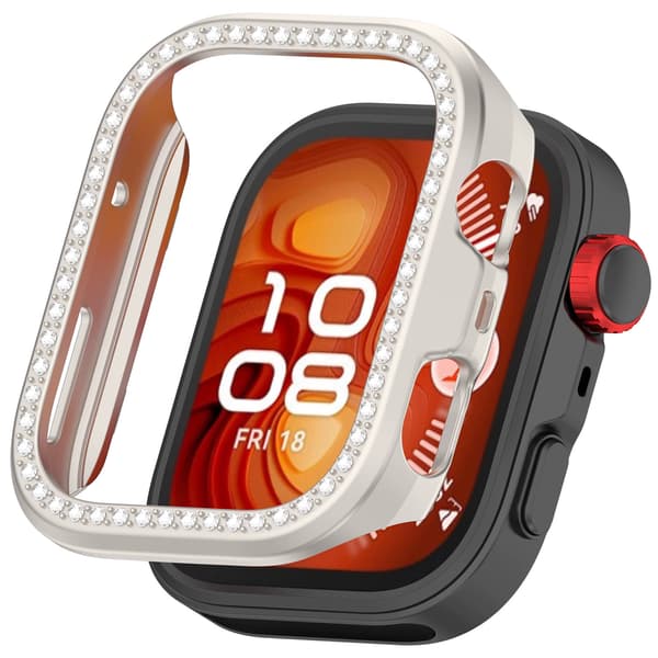 Suojakotelo Huawei Watch Fit4:lle timantilla (musta)